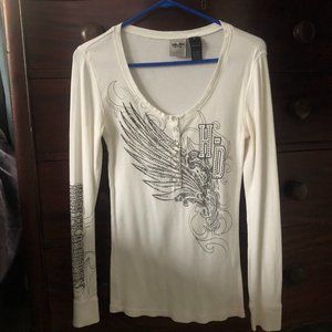 Harley Davidson Bling Long Sleeve Henley